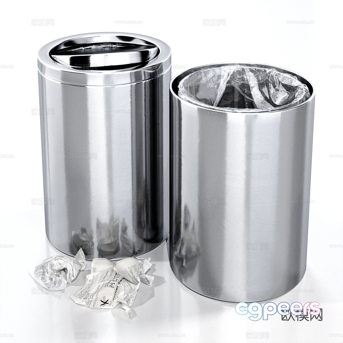 DECOR WALTHER DW 124_125 trash can 3d model DECOR WALTHER DW 124_125 trash can 3d model