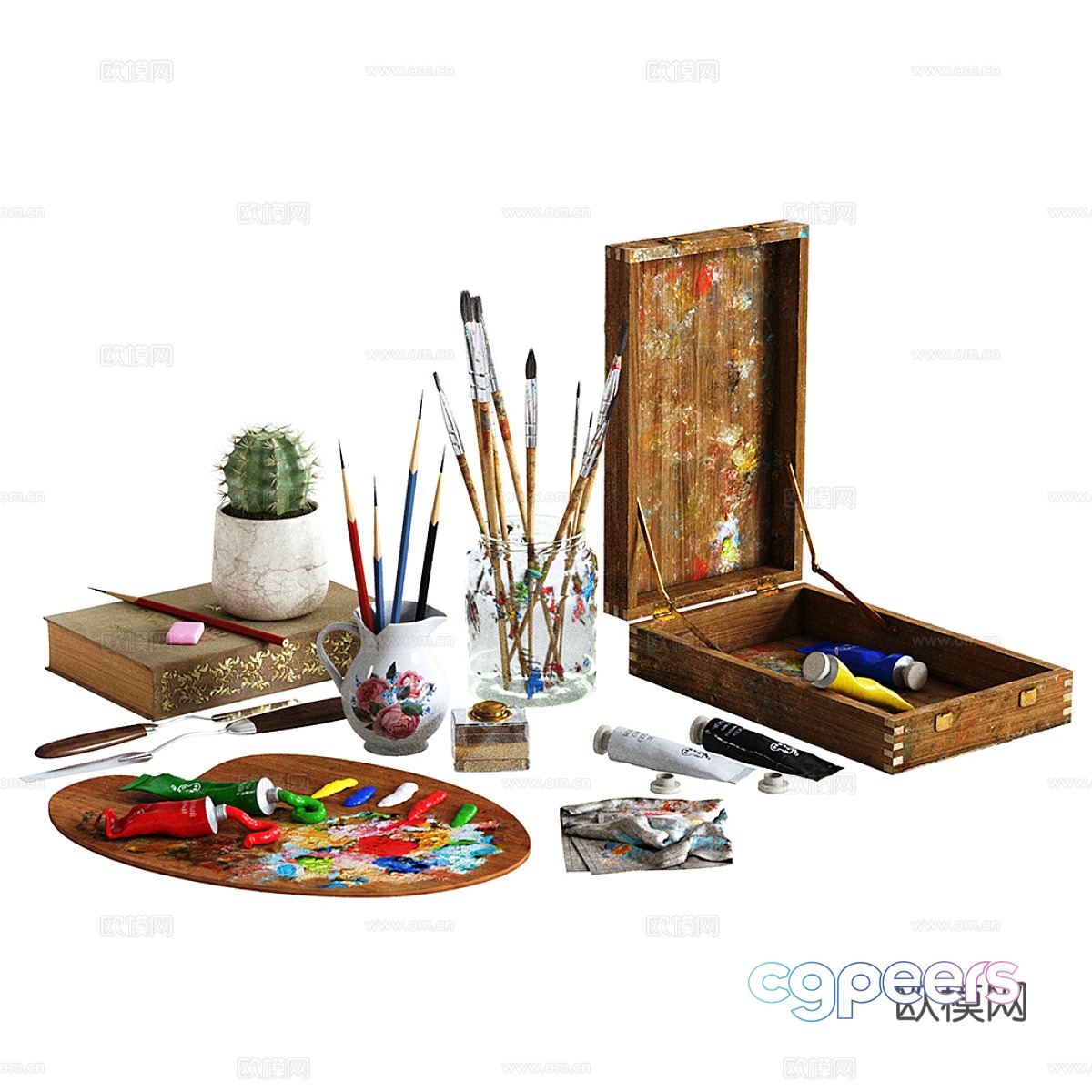 Painting tools 3d model Painting tools 3d model