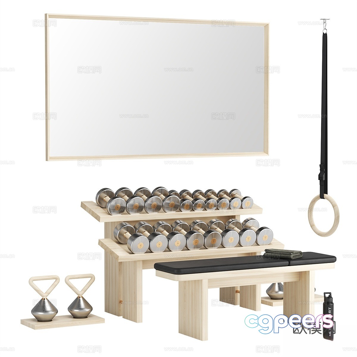 Jianke dumbbell set 3d model Jianke dumbbell set 3d model