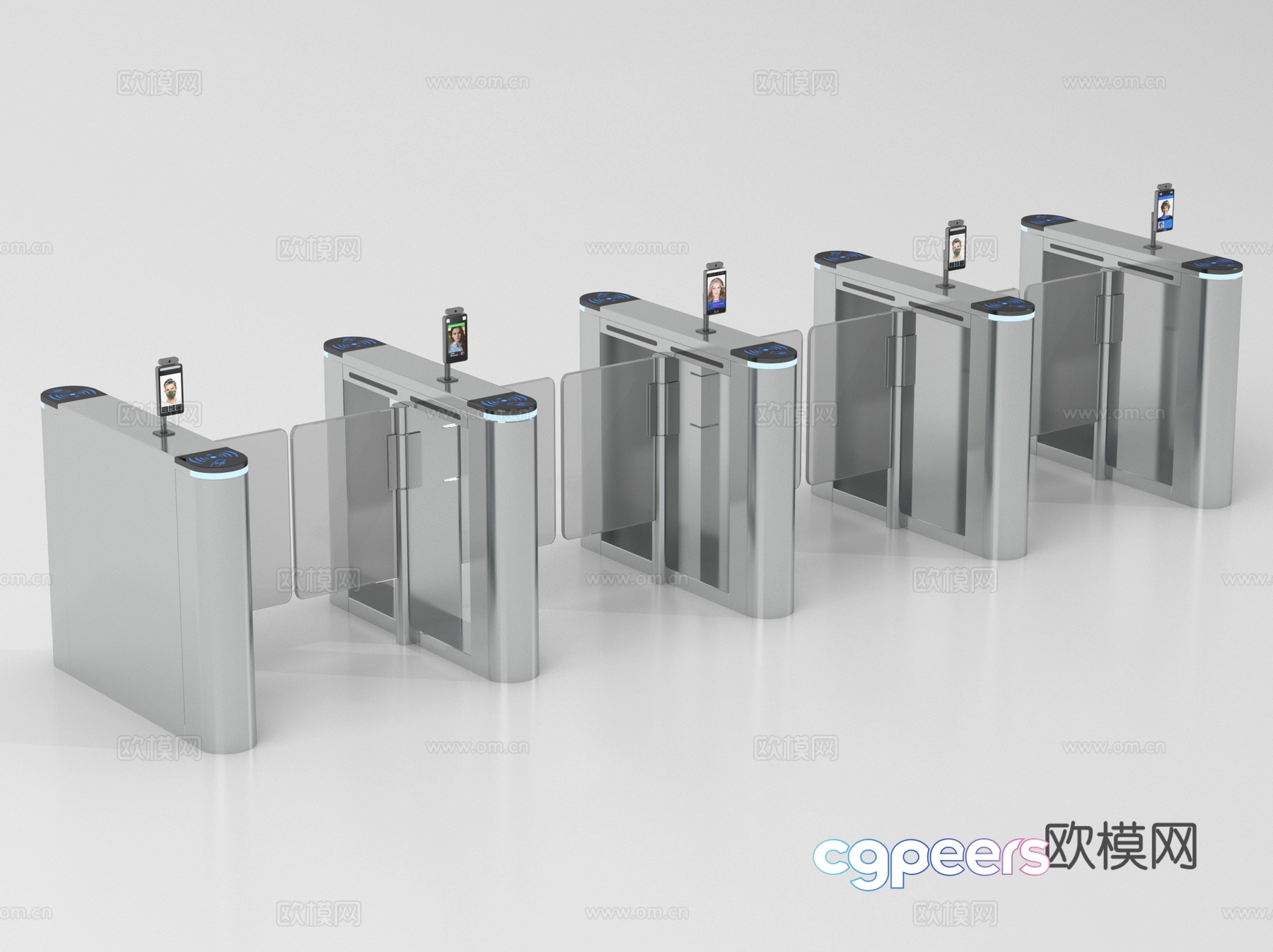Modern access control, gate, access control machine, gate, sensor gate, gate 3d model Modern access control, gate, access control machine, gate, sensor gate, gate 3d model