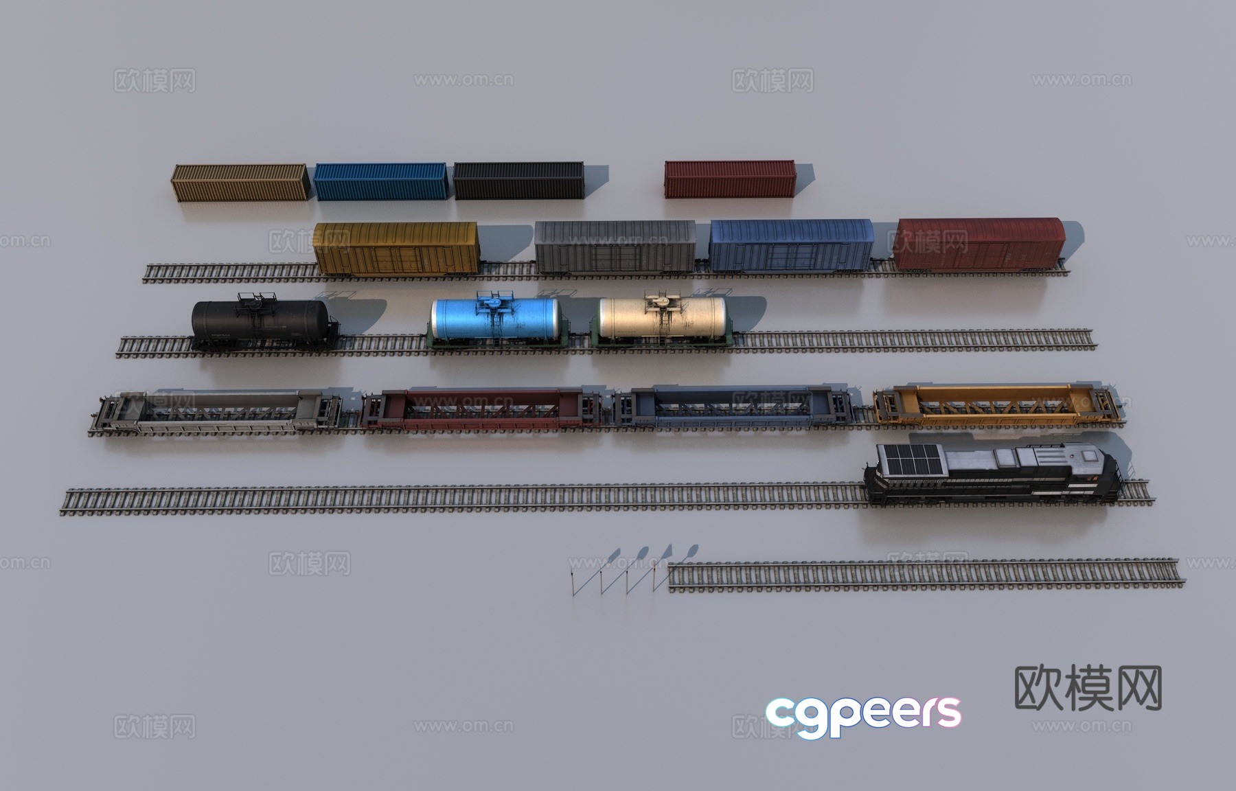 freight train 3d model freight train 3d model