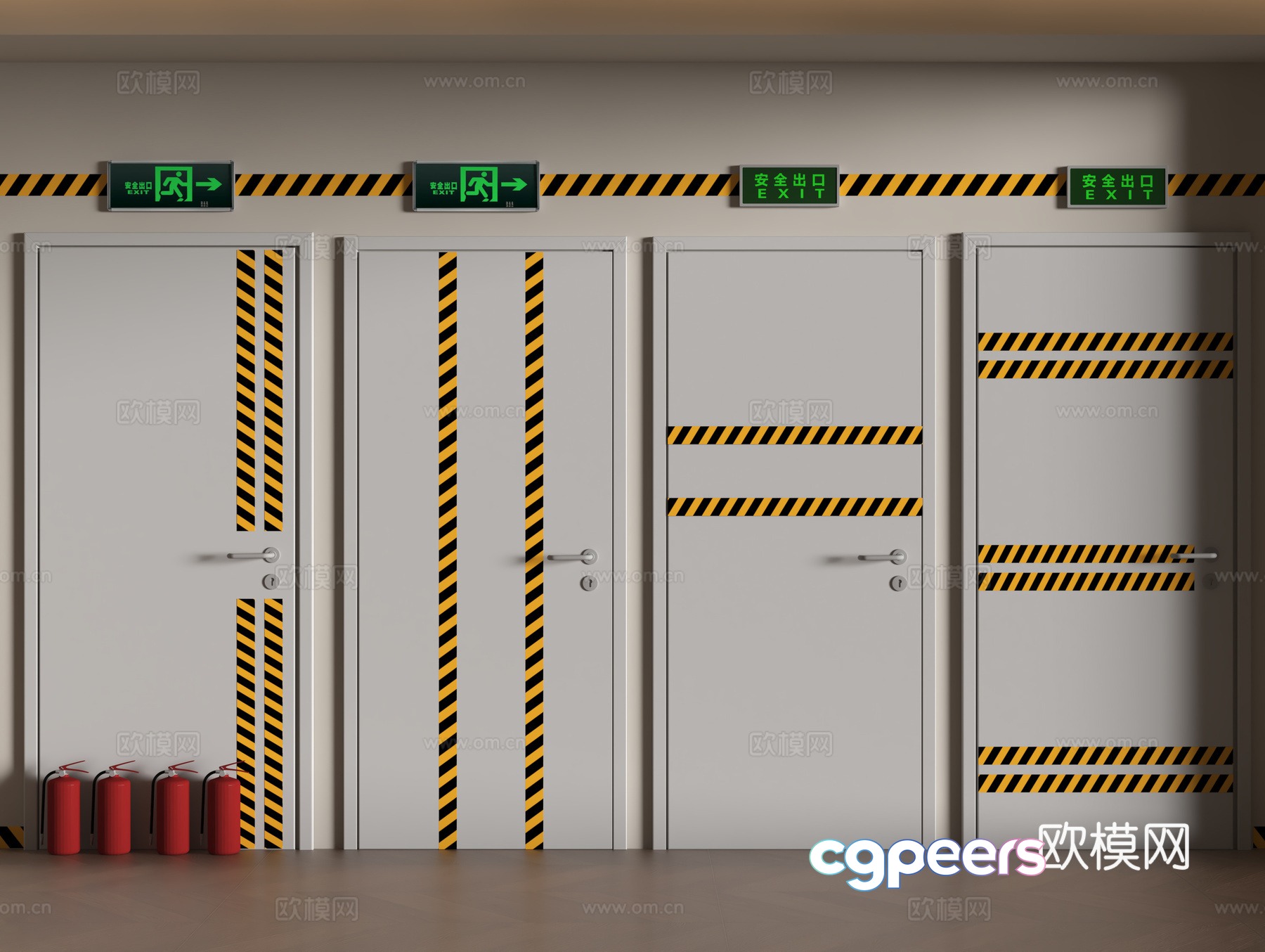 Modern fire door 3d model Modern fire door 3d model