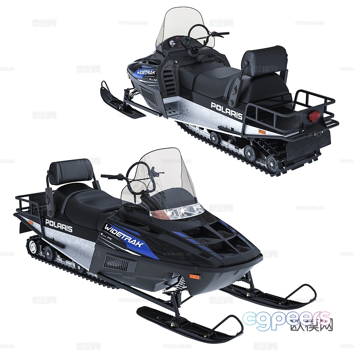 Snowmobile Polaris WIDETRAK LX 3d model Snowmobile Polaris WIDETRAK LX 3d model