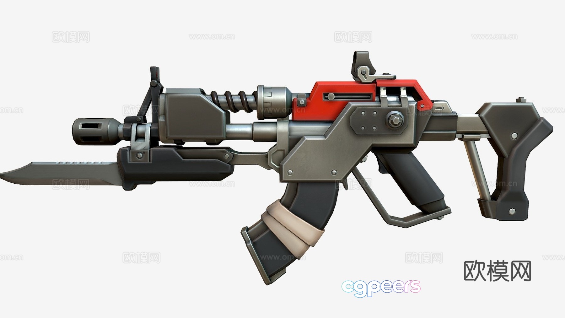Assault rifle stylized cartoon version 3d model