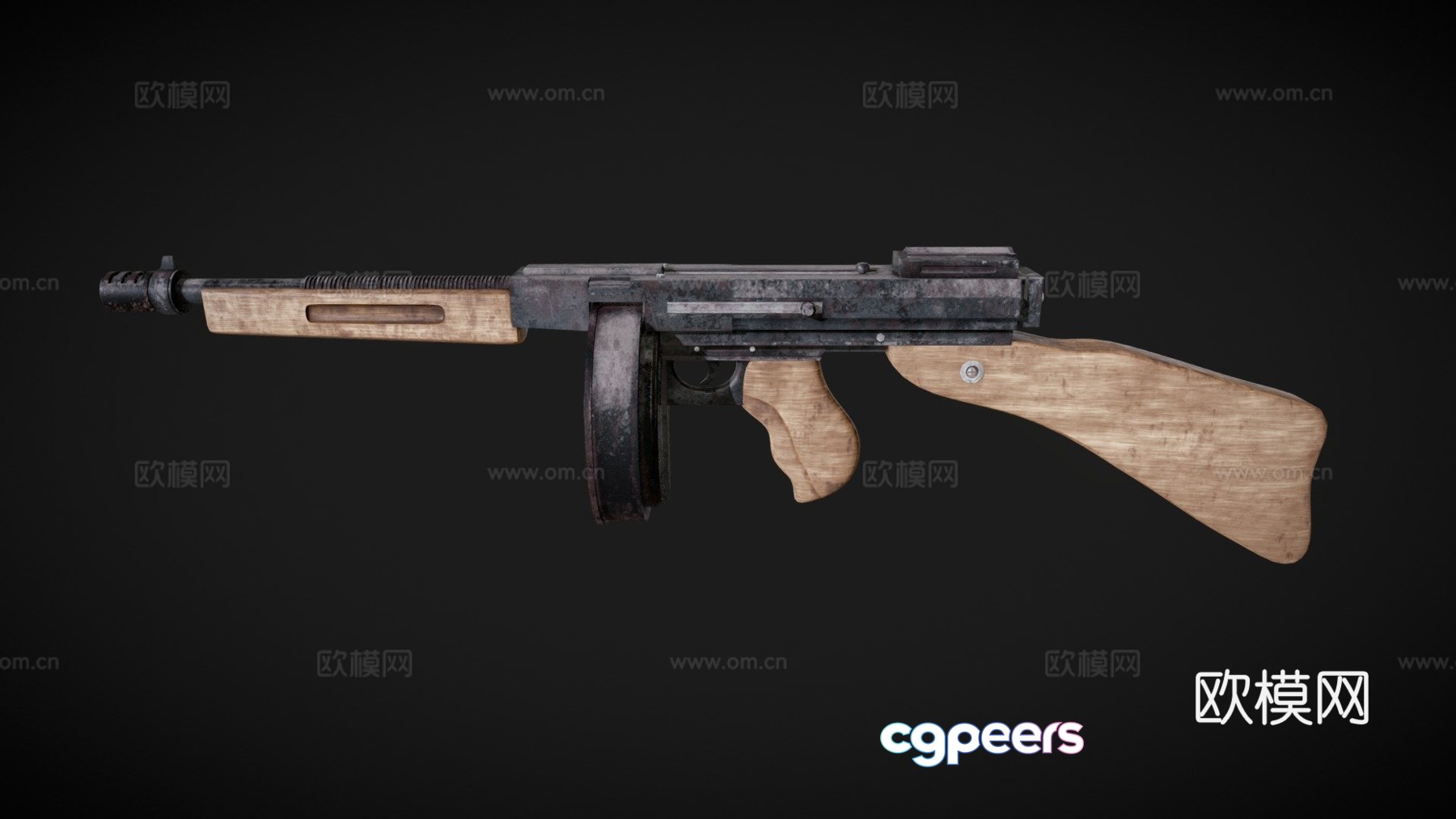 Thompson M1A1 3d model Thompson M1A1 3d model