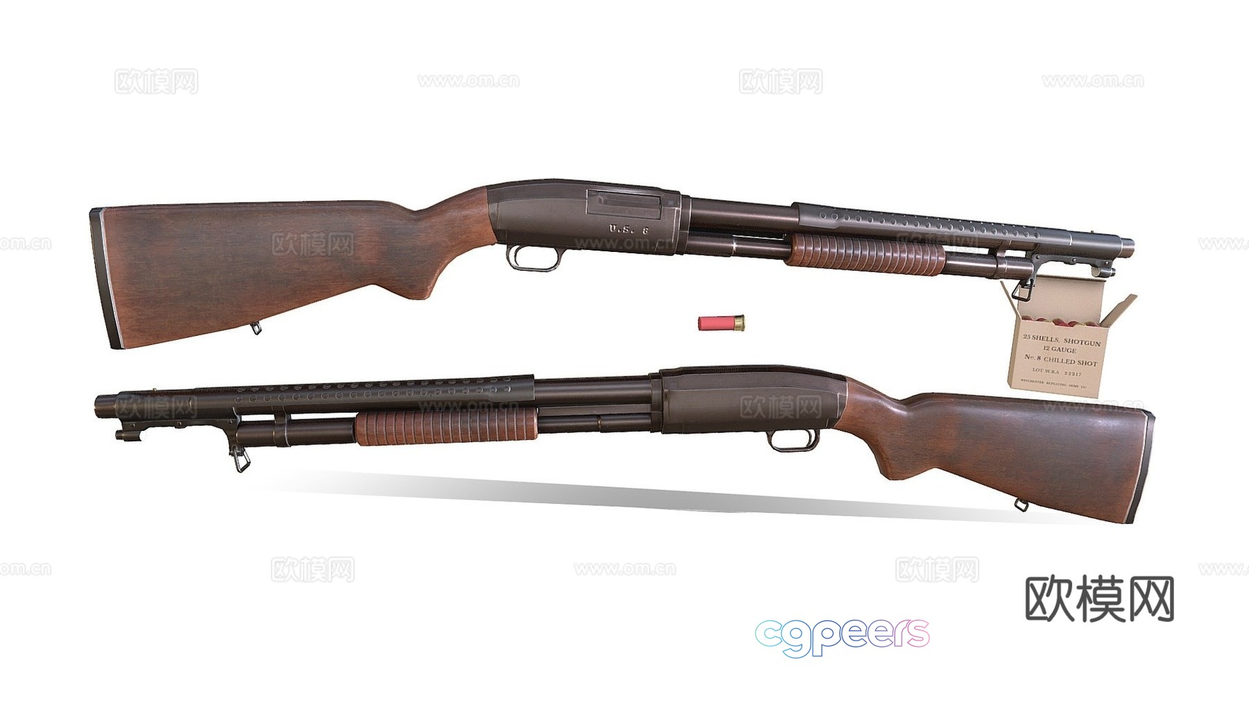 Winchester Model 12 trench gun 3d model