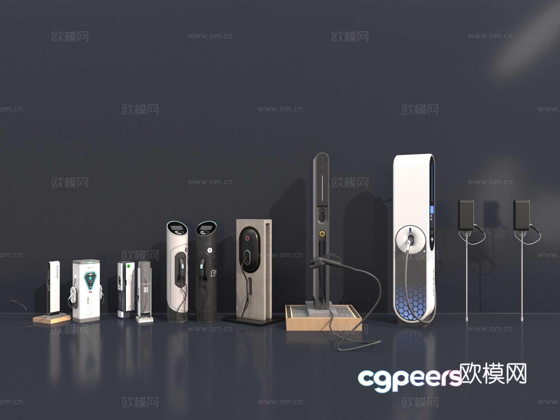 Modern charging pile 3d model Modern charging pile 3d model