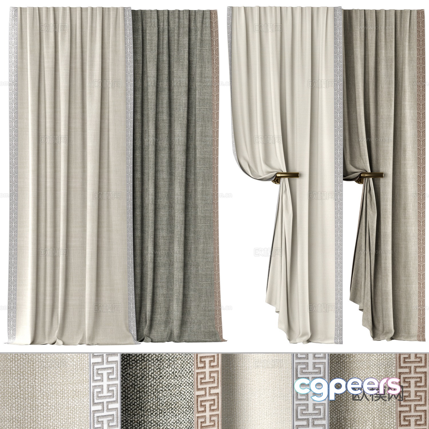 Curtains Window Screen 3d model Curtains Window Screen 3d model