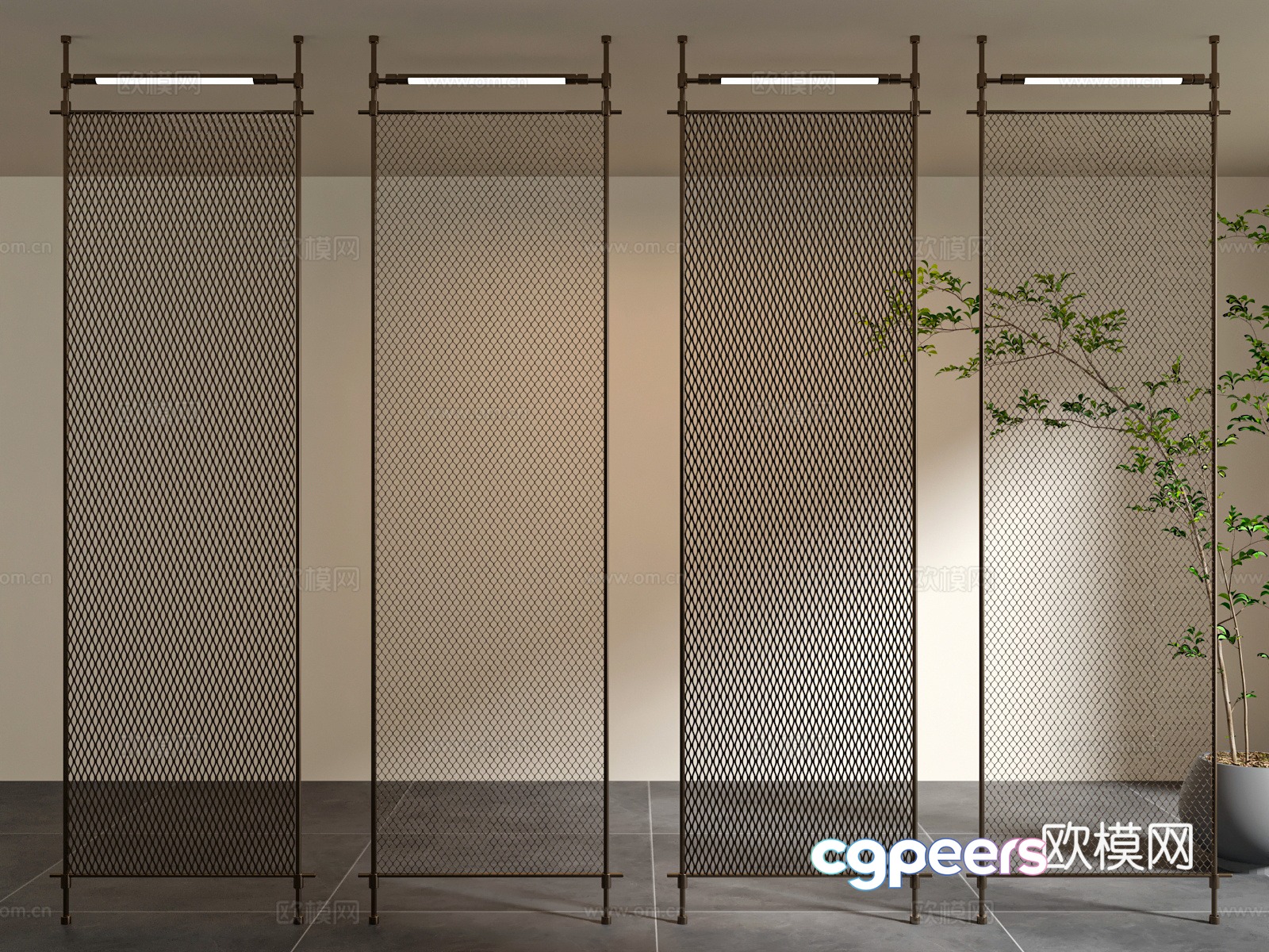 Metal mesh partition 3d model Metal mesh partition 3d model