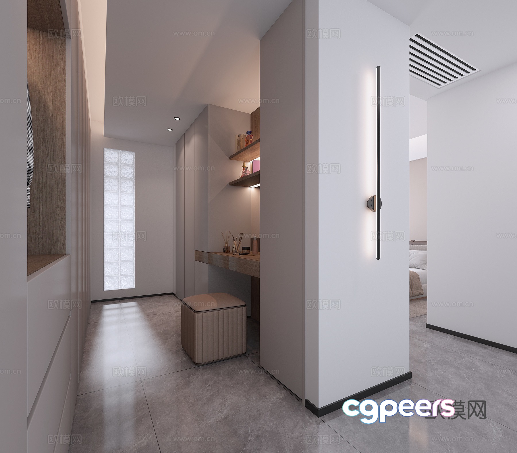 Modern cloakroom 3d model Modern cloakroom 3d model