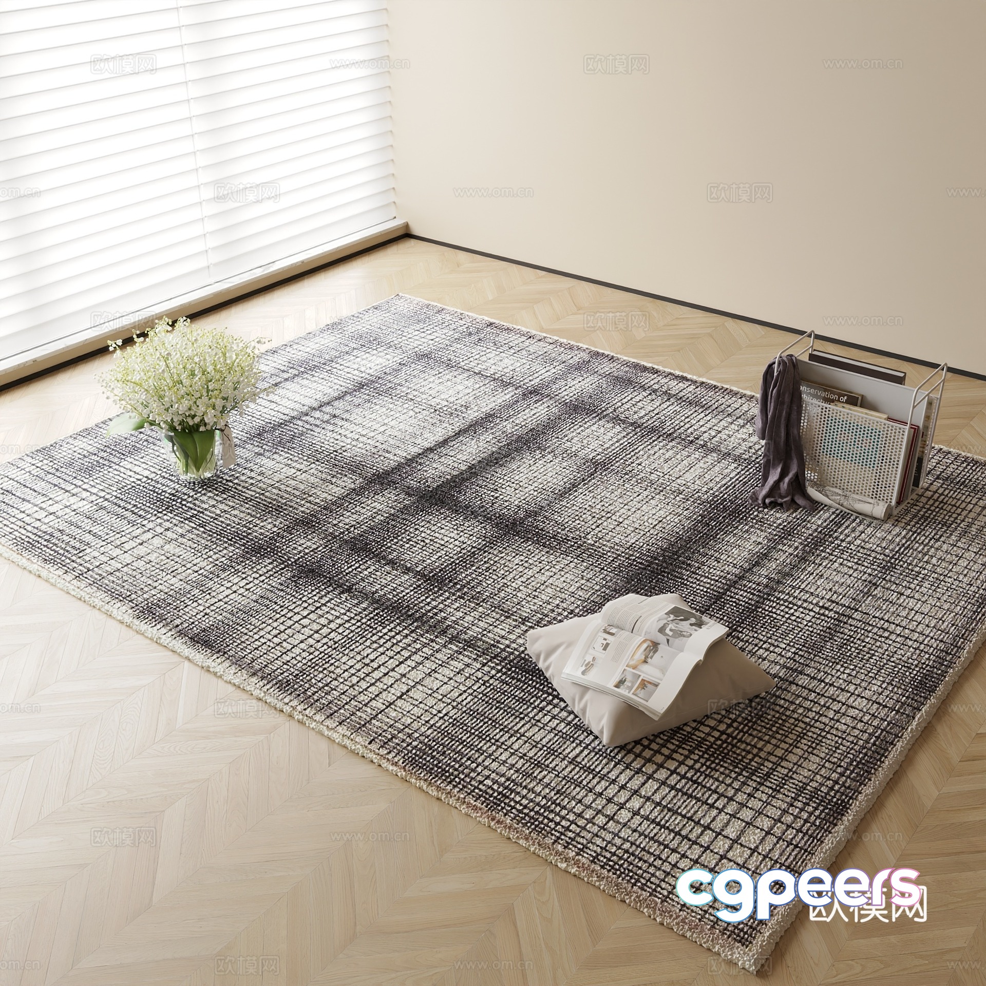 Modern carpet square rug 3d model Modern carpet square rug 3d model