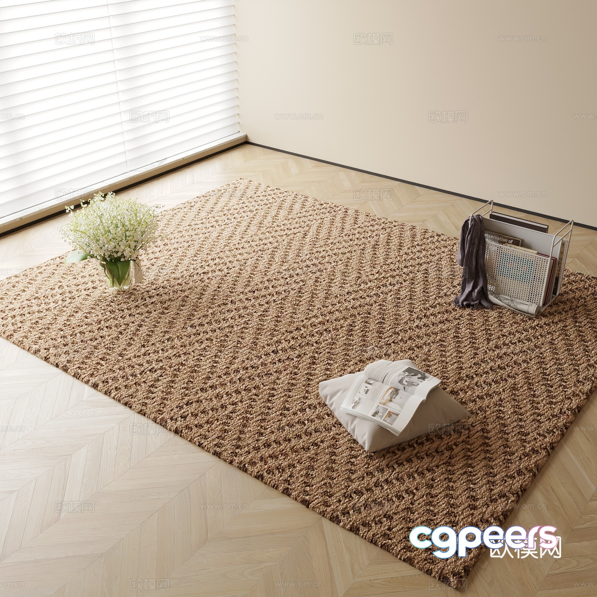 Modern carpet square rug 3d model Modern carpet square rug 3d model