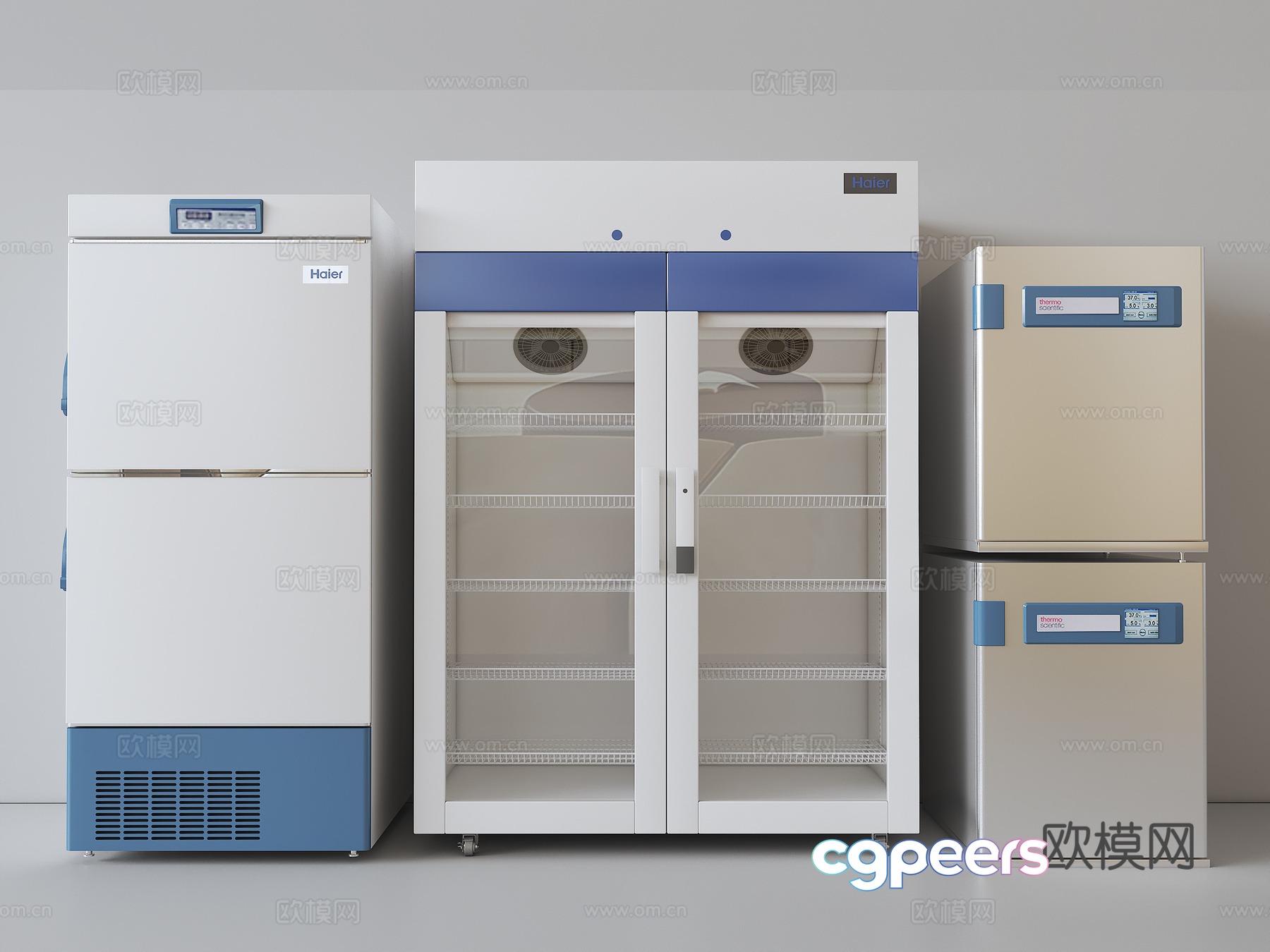 Medical refrigerated refrigerator 3d model Medical refrigerated refrigerator 3d model
