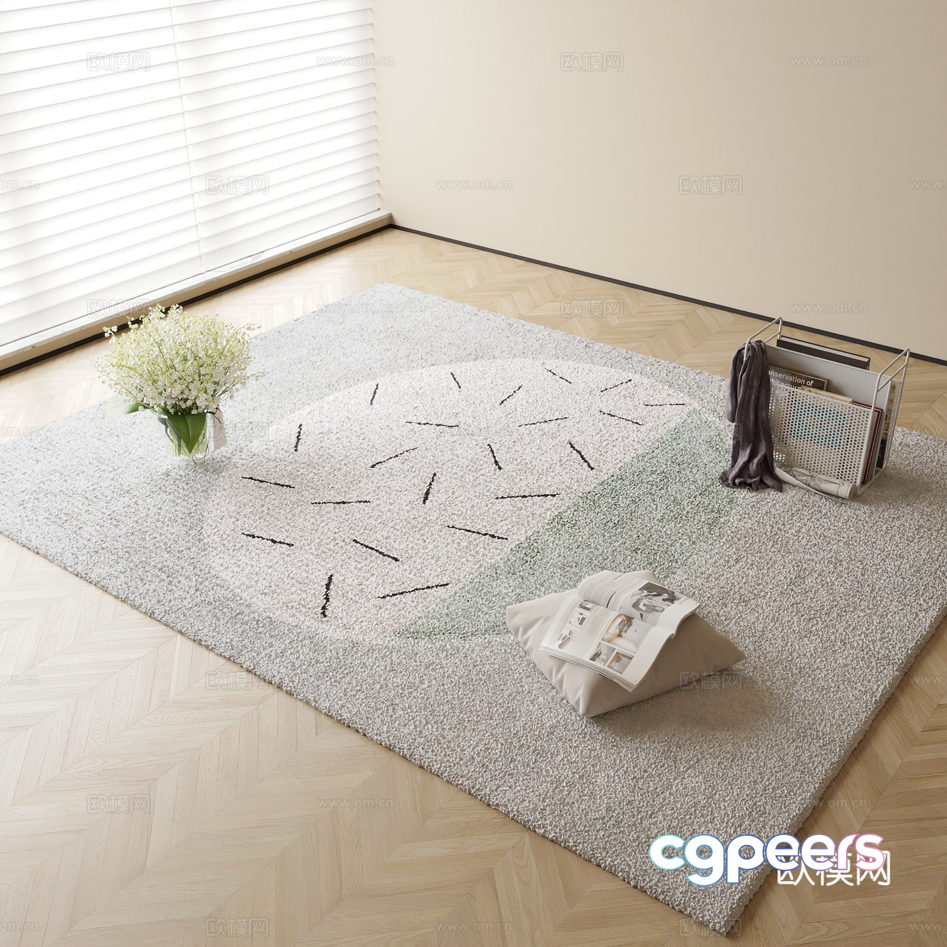 Modern patterned carpet 3d model Modern patterned carpet 3d model