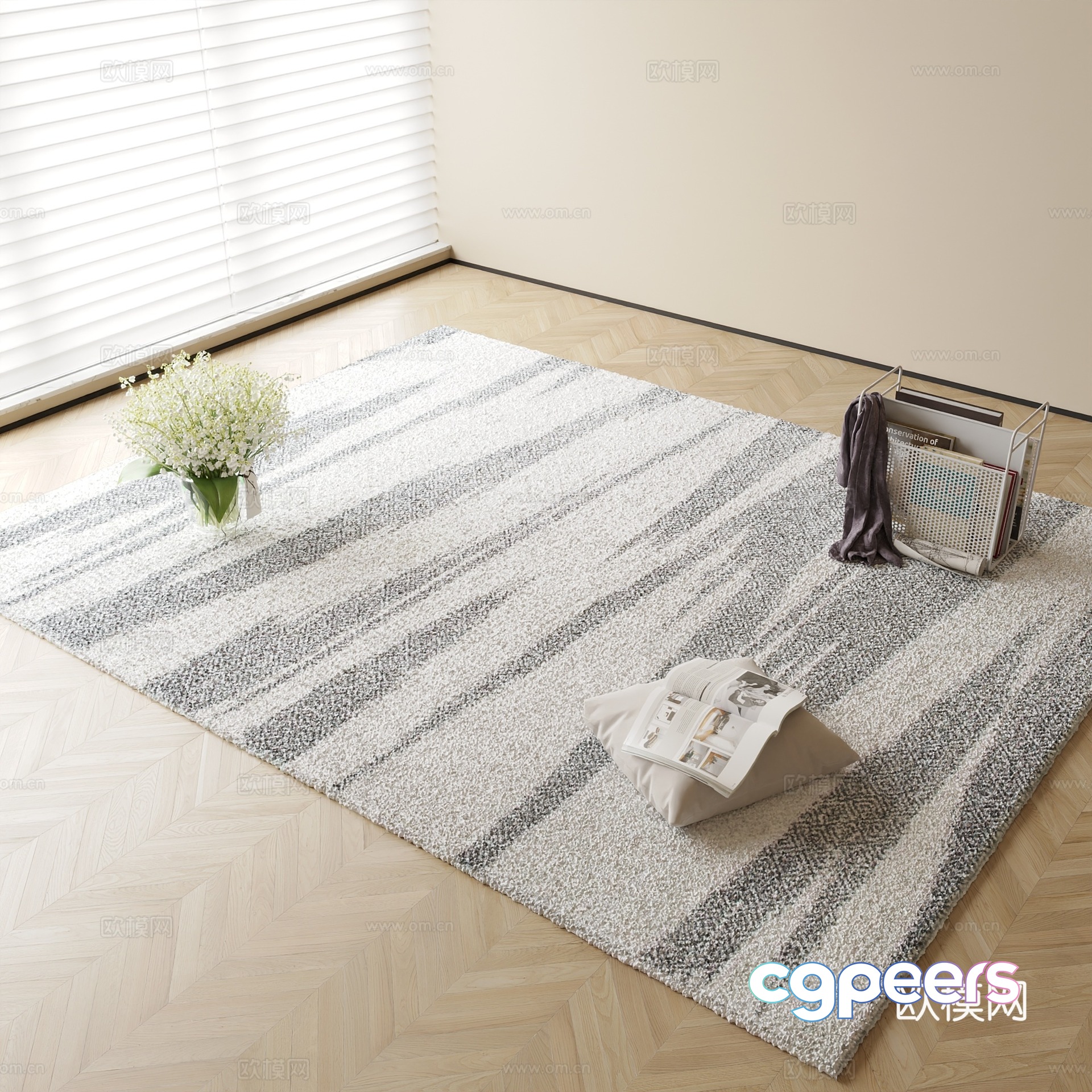 Modern abstract patterned carpet 3d model Modern abstract patterned carpet 3d model