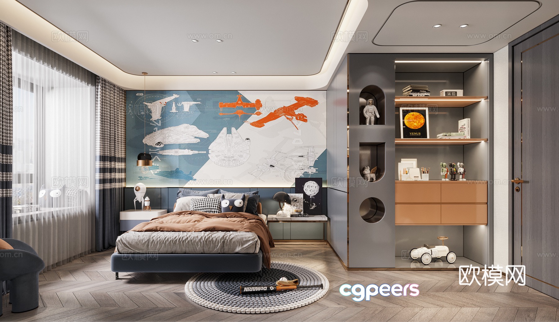 Modern children’s room boy’s room 3d model Modern children’s room boy’s room 3d model