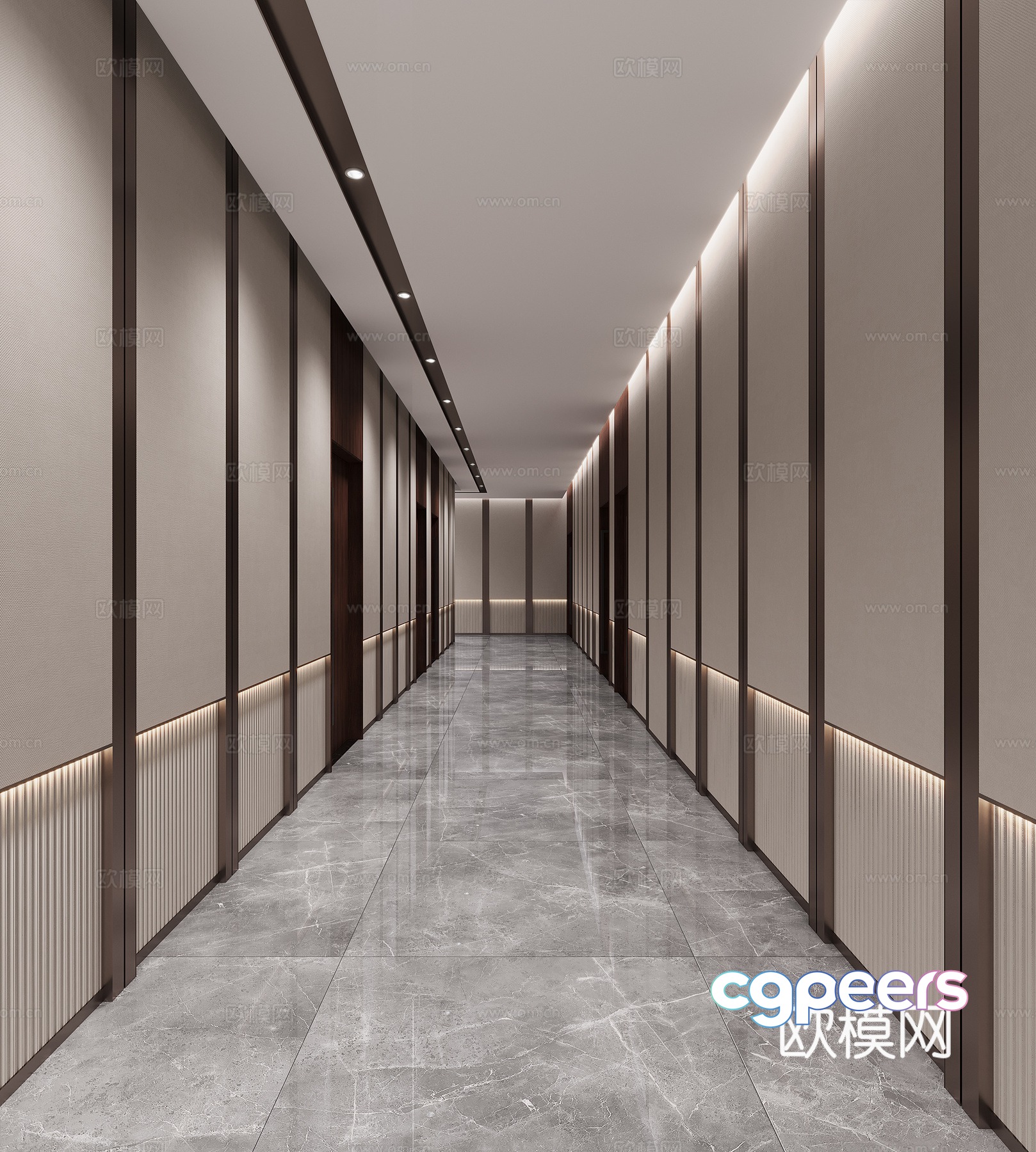 New Chinese style office corridor aisle 3D model New Chinese style office corridor aisle 3D model