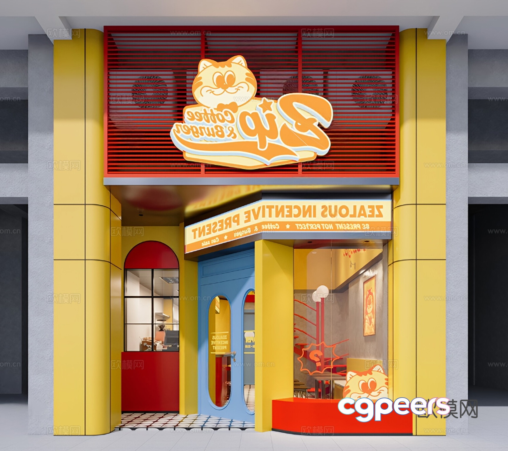 American industrial fast food restaurant burger restaurant 3d model American industrial fast food restaurant burger restaurant 3d model