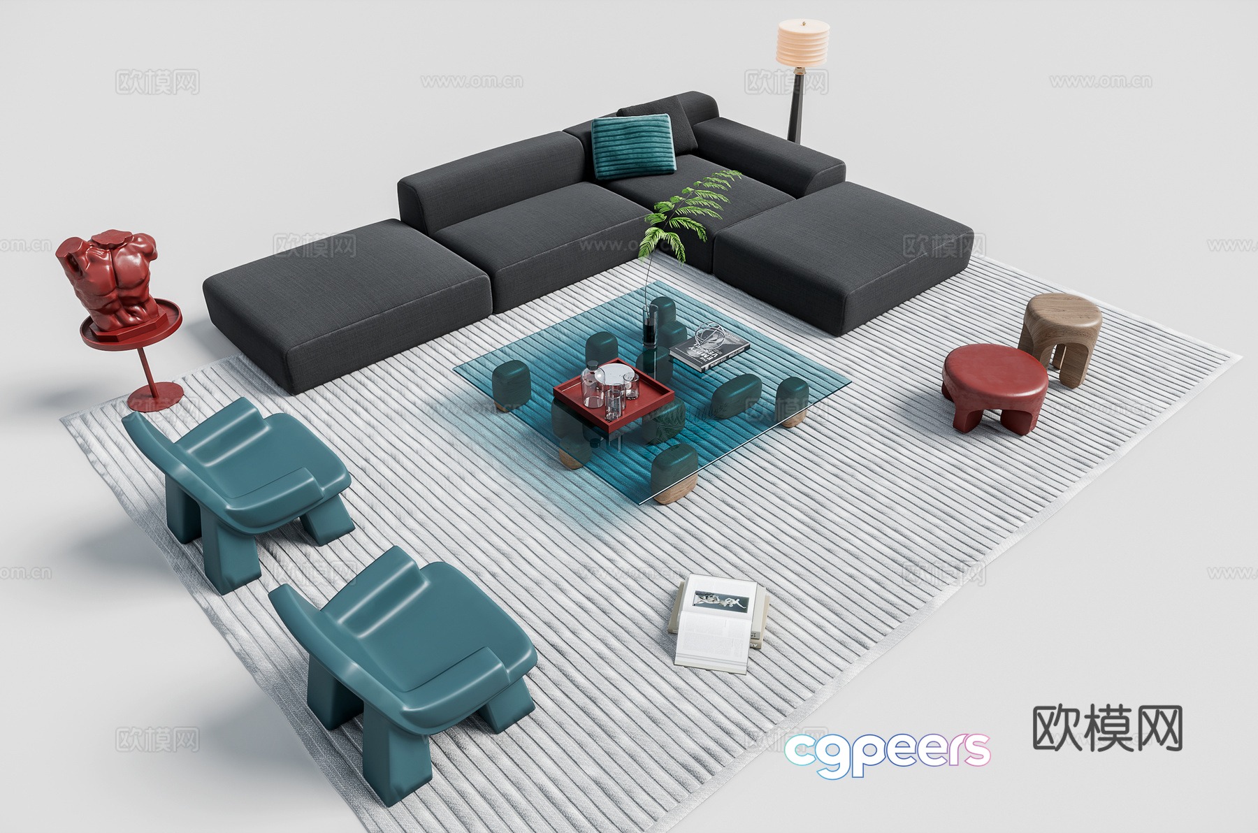 Modern modular sofa corner sofa 3d model Modern modular sofa corner sofa 3d model